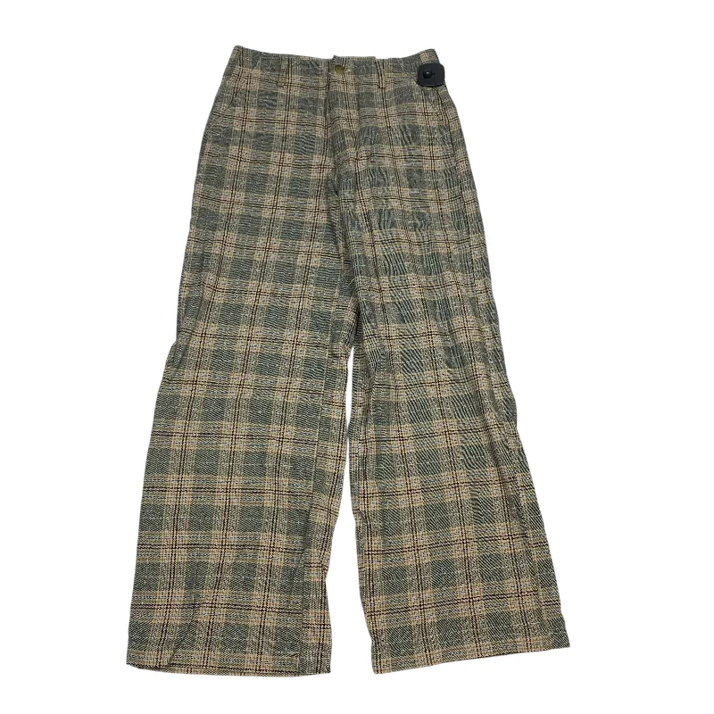 Printed Trousers Pants Wide Leg By American Eagle In Plaid Pattern, Size: 4