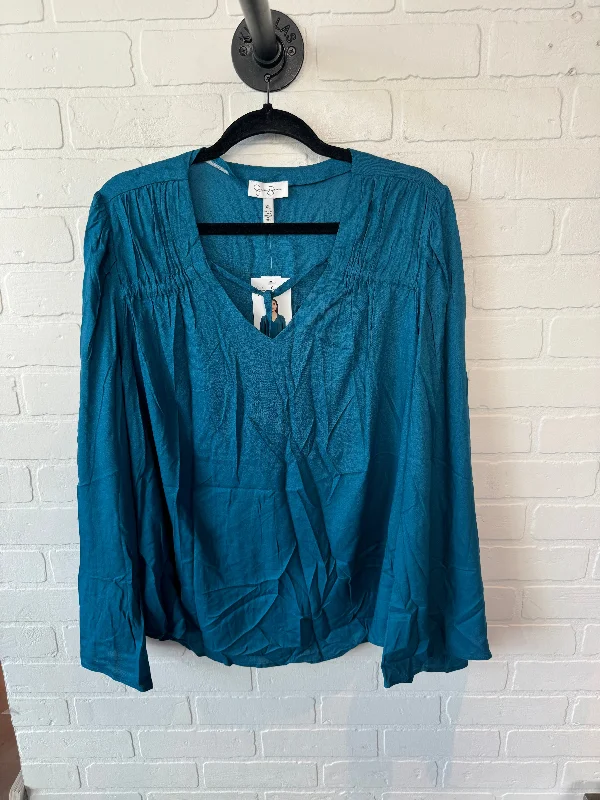 Fashion Accessories Top Long Sleeve By Jessica Simpson In Blue, Size: Xl