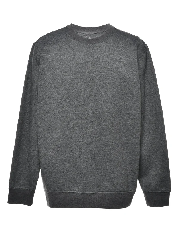 Classic Coats Grey Plain Sweatshirt - M