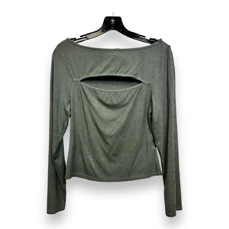 Fashion Layers Top Long Sleeve By 7 For All Mankind In Green, Size: M