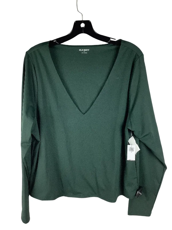 Summer Outfits Top Long Sleeve By Old Navy In Green, Size: 2x