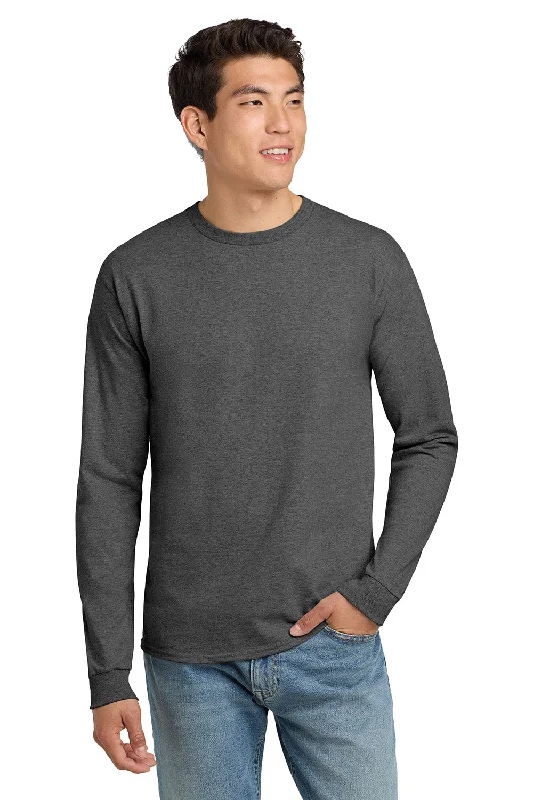 Premium Pants Hanes Mens ComfortSoft Long Sleeve Crewneck T-Shirt - Heather Charcoal Grey