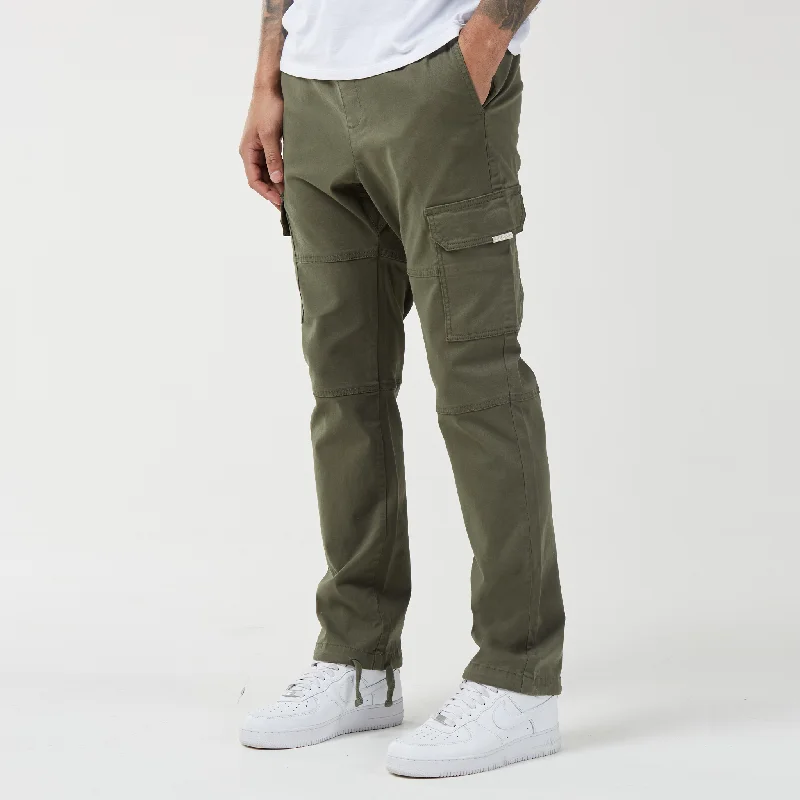 Trendy Hoodies Washed Open Hem Cargo Pants | Khaki