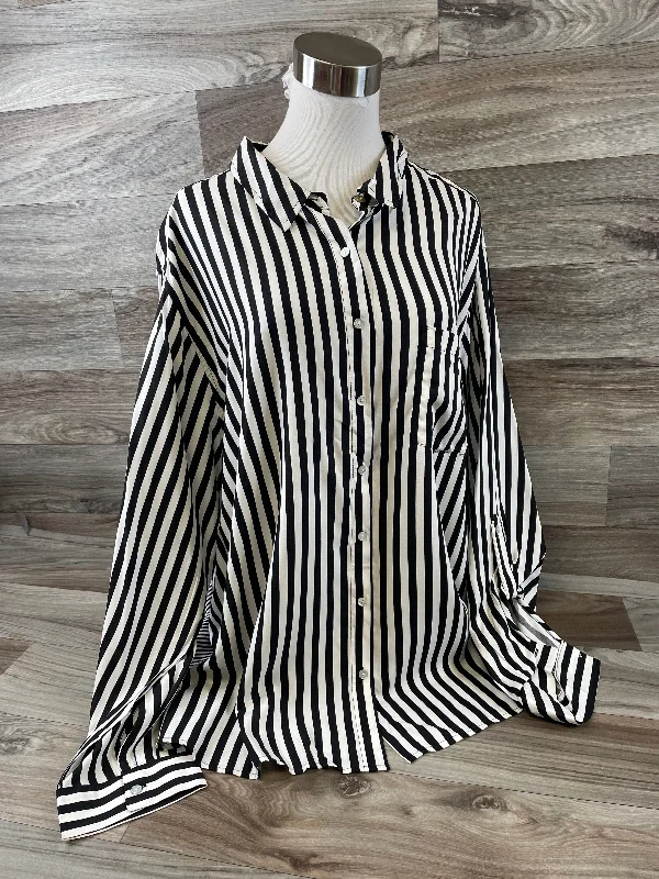 Warm Casuals Top Long Sleeve By Jane And Delancey In Striped Pattern, Size: 3x