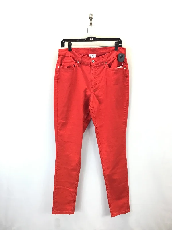 Relaxed Footwear Jeans Skinny By Venus In Red Denim, Size: 12