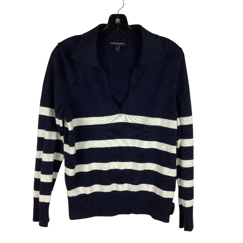 Stylish Footwear Top Long Sleeve By Banana Republic In Navy, Size: S