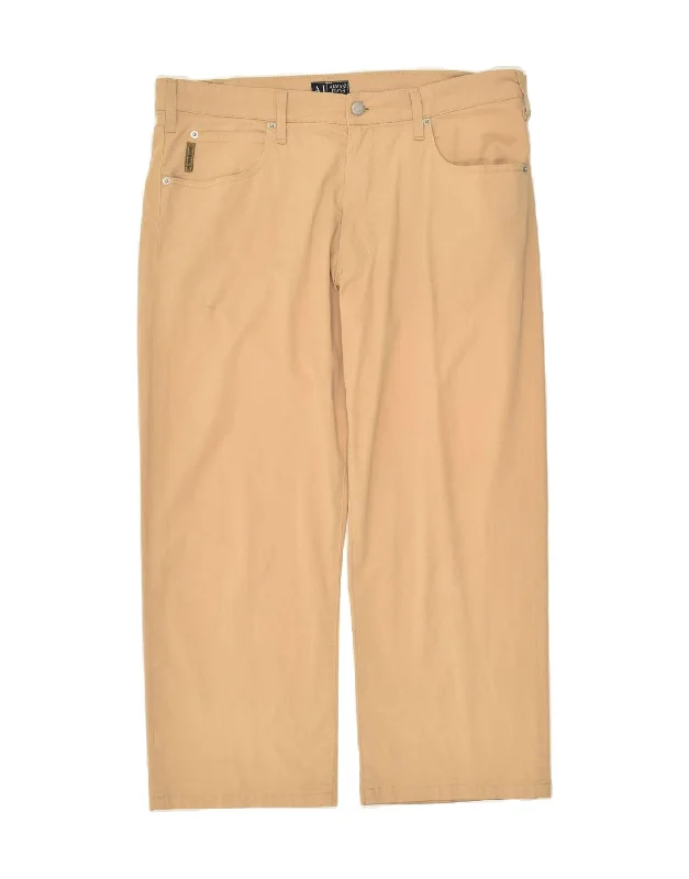 Relaxed Jeans ARMANI Mens Straight Casual Trousers W38 L25 Beige Cotton