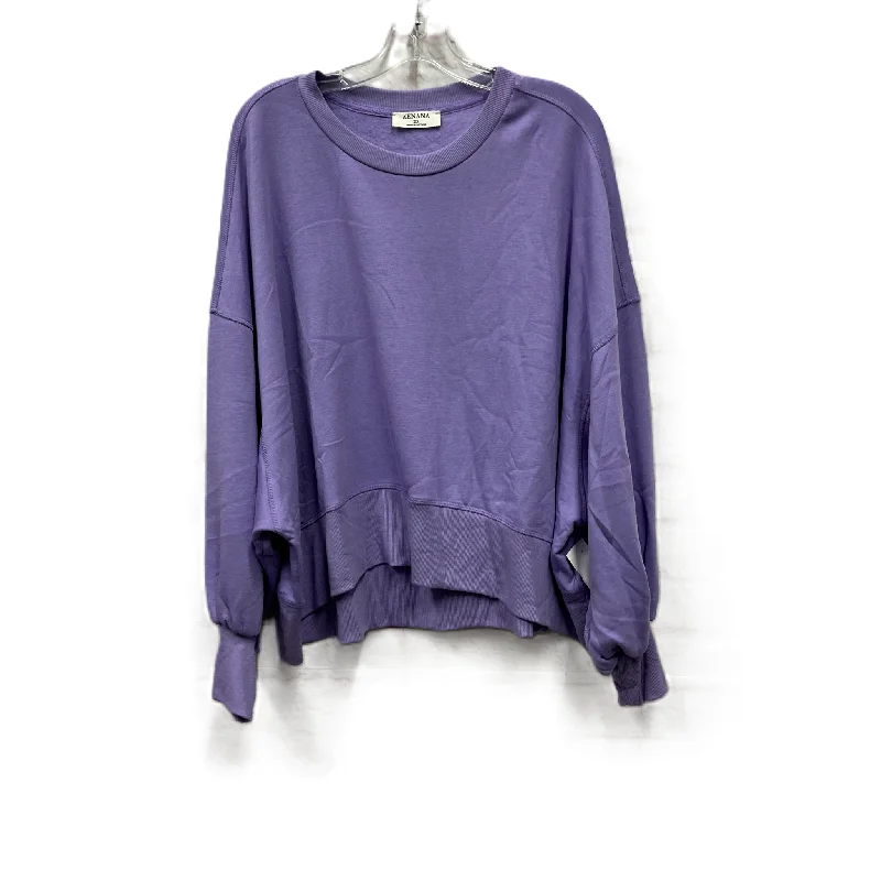 Fashion Sweaters Top Long Sleeve By Zenana Outfitters In Purple, Size: 2x