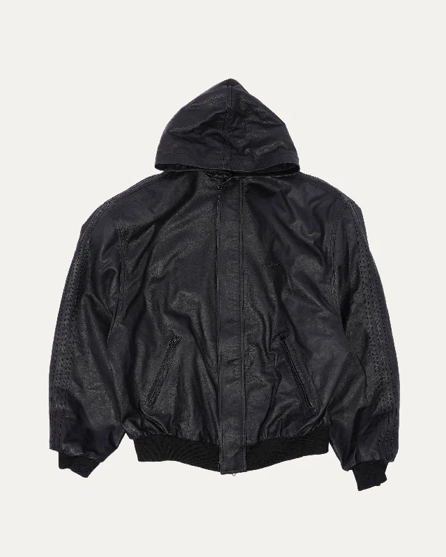 Cool T-shirts Adidas Leather Hooded Jacket