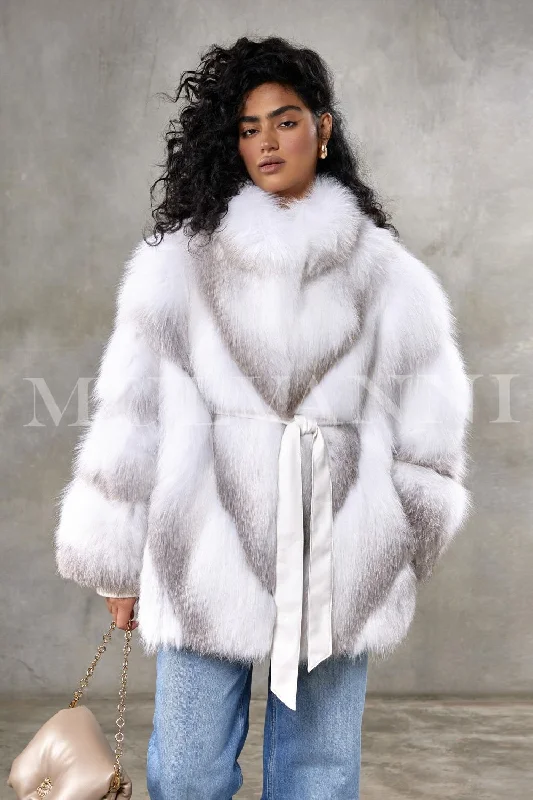 Practical Jeans DONIA Crossed Fox Fur Coat