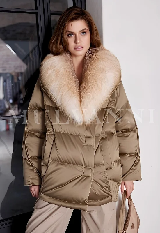 Comfy Shirts NAOMI Fox Fur Down Jacket