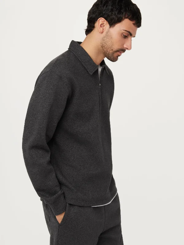 Sweater Vest The Fleece Half-Zip Sweatshirt in Grey Black