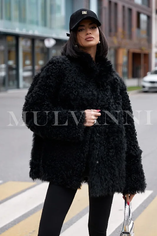 Light Jackets 𝐋𝐈𝐌𝐈𝐓𝐄𝐃 𝐄𝐃𝐈𝐓𝐈𝐎𝐍 ROSE Black Shearling Coat