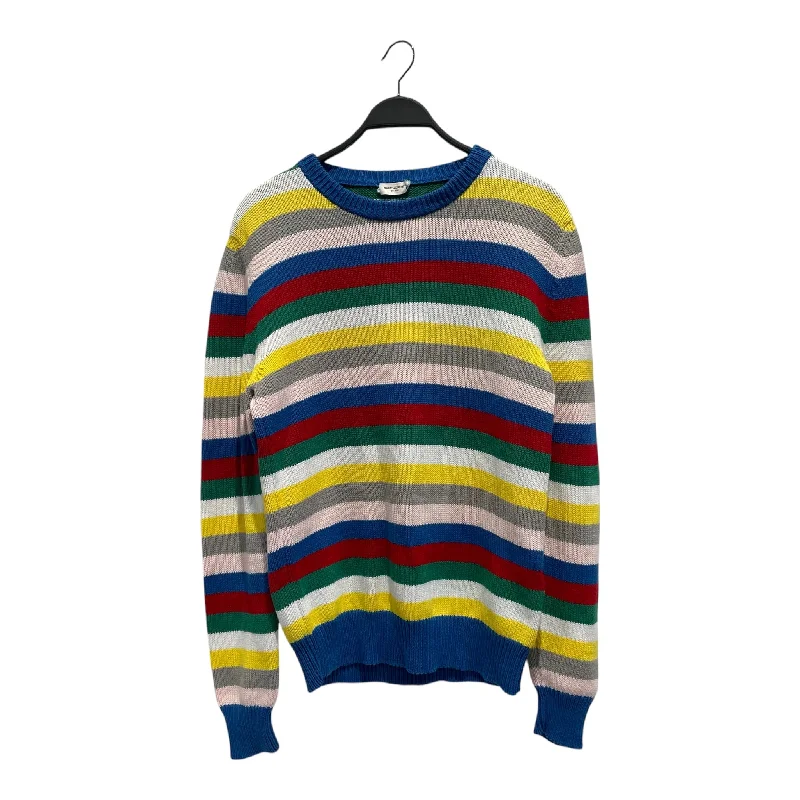 Comfort Tops SAINT LAURENT/Sweater/L/Stripe/Cotton/MLT/Rainbow Striped Knit