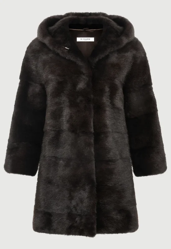 Easy Styles ADELINA Hooded Mink Coat