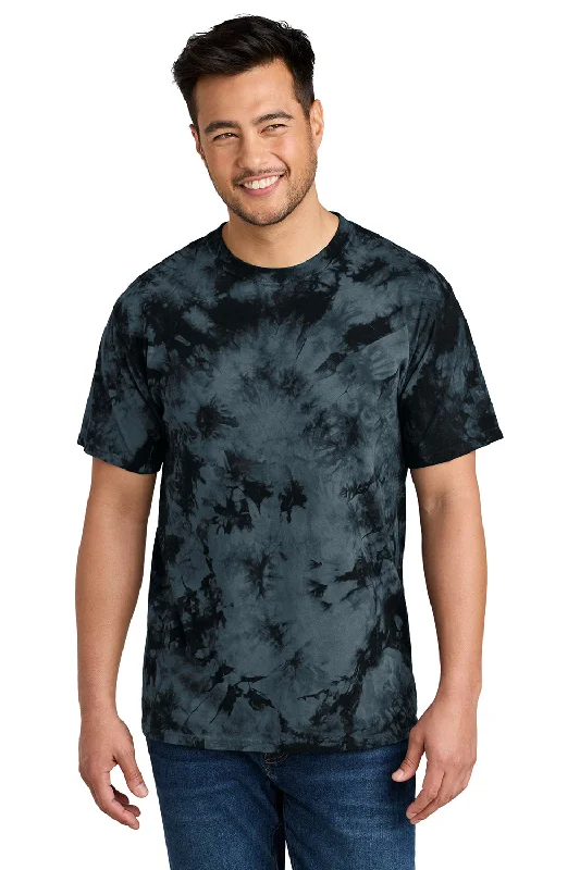 Premium Casuals Port & Company Mens Crystal Tie-Dye Short Sleeve Crewneck T-Shirt - Black