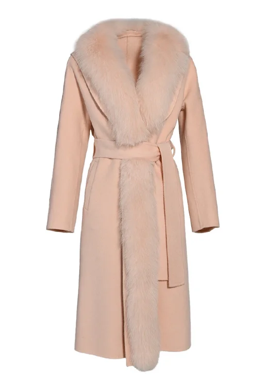 Sporty Bottoms ELLIE Cashmere Fur Coat with Fox Fur