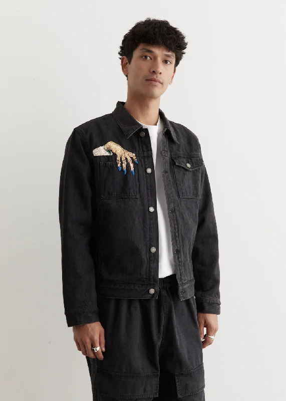 Comfortable Suits Beaded Hand Denim Blouson