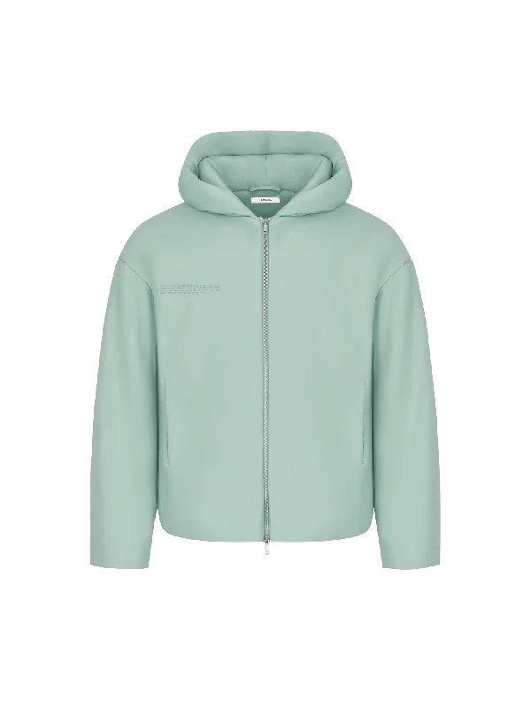 Trendy Basics Womens Flower-Warmth Padded Bomber Jacket—Eucalyptus Blue