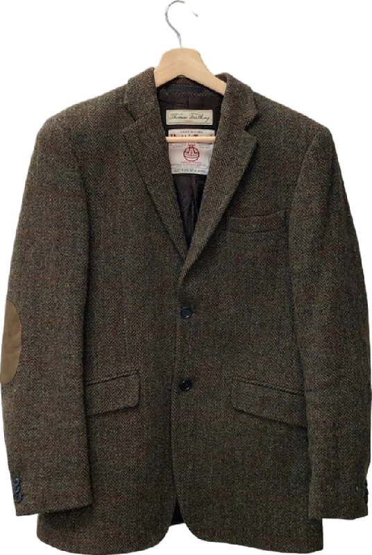 Quilted Jackets Thomas Farthing Brown Harris Tweed Blazer 36L