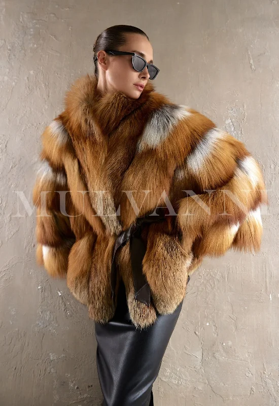 Work Boots LARISSA Red Fox Fur Coat