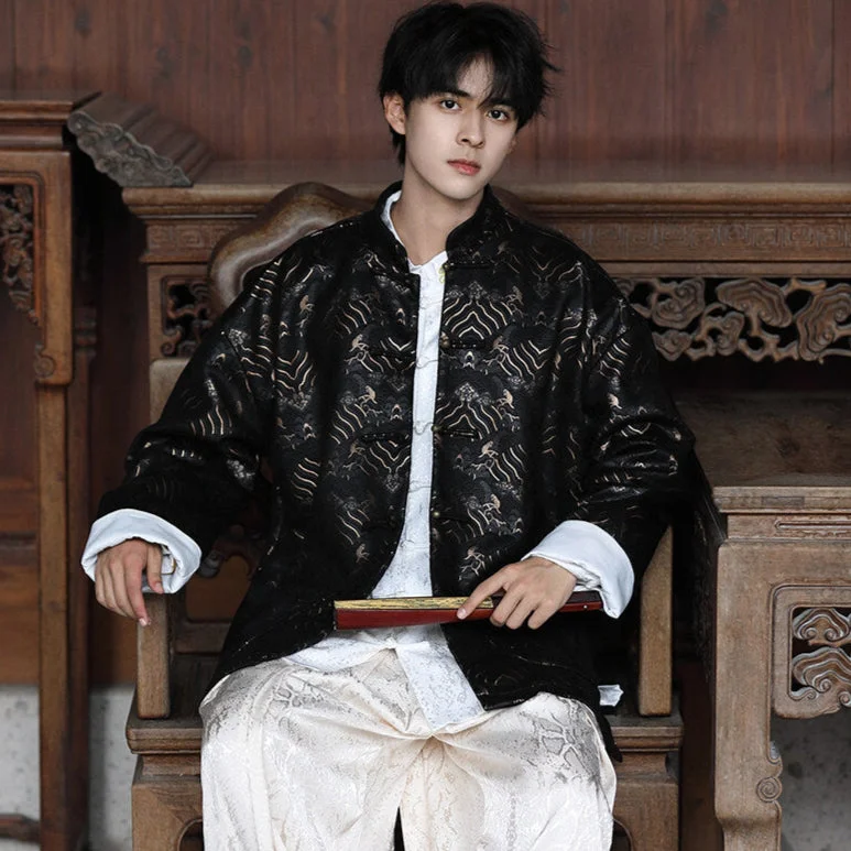 Trendy Jackets Traditional Chinese Tang Suit - Luxury Fleece Winter Jacket for Men