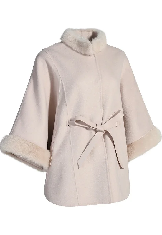 Basic Casuals HIVA Cashmere Cape with Mink Fur