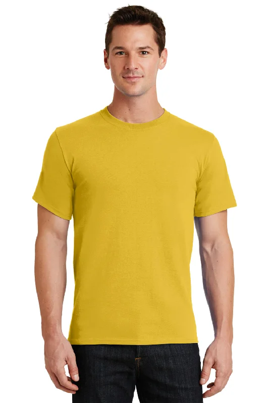 Athletic Pants Port & Company Mens Essential Short Sleeve Crewneck T-Shirt - Lemon Yellow