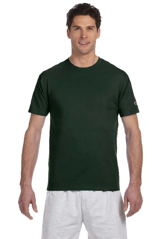 Fashion Sweaters Champion Mens Short Sleeve Crewneck T-Shirt - Dark Green