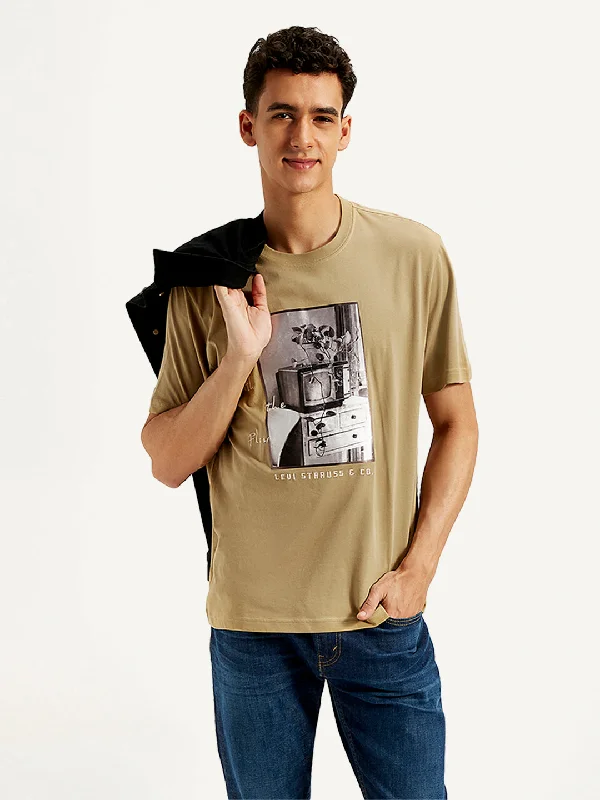 Sleek Outerwear Men's Graphic Print Loose Fit T-Shirt