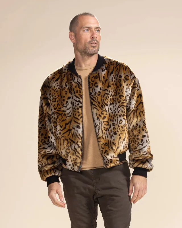 Stylish Footwear Men's Faux Fur Jacket | Margay Wild Cat