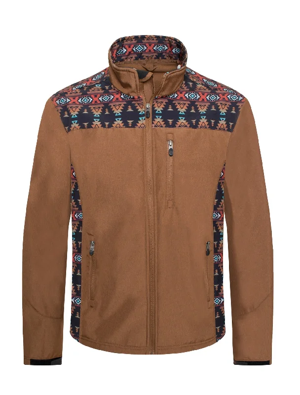 Stylish Casuals Soft Shell Men's Canvas Aztec Jacket