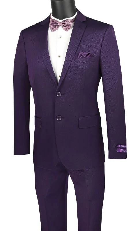 Basic Hoodies Vinci Men Suit US2R-2-Purple