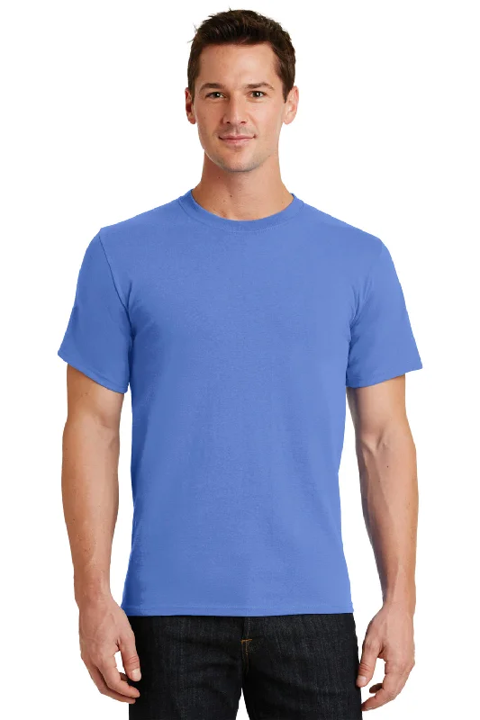 Relaxed Denim Port & Company Mens Essential Short Sleeve Crewneck T-Shirt - Ultramarine Blue