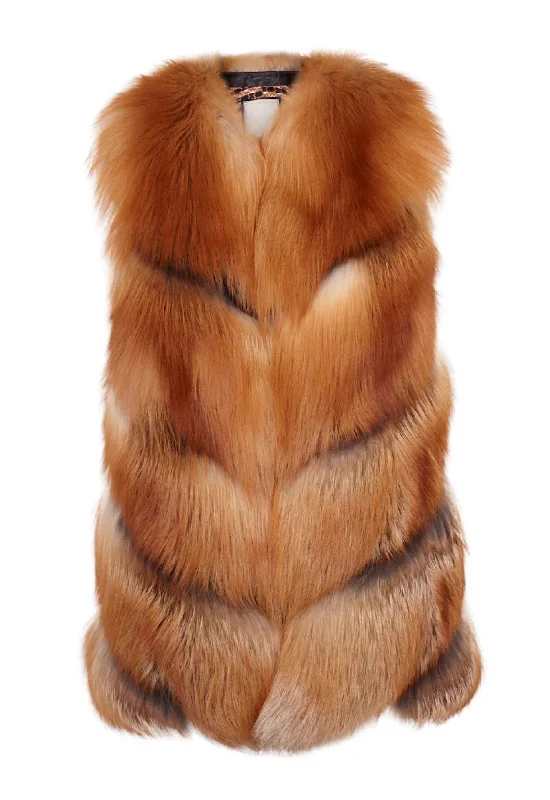 Warm Sweaters POLLY Red Fox Fur Vest