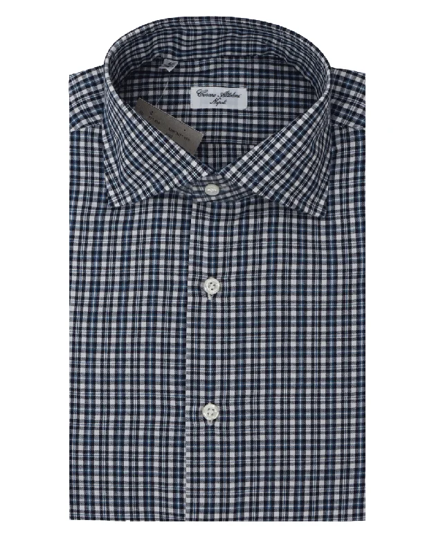 Suede Jackets Blue and White Check Sportshirt