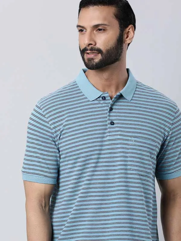 Athletic Vests Men Striped Polo T-Shirt