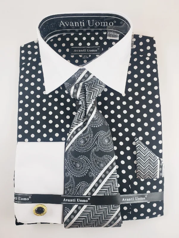 Winter Fashion Avanti Uomo Polka Dot Dress shirt