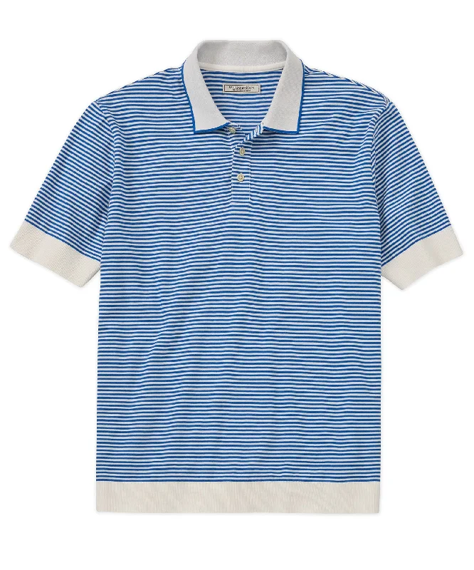 Comfortable Sneakers Summer Stripe Tipped Polo Shirt