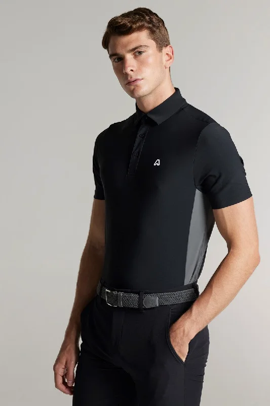 Rain Jackets Vaughan Panelled Polo - Putter Black / Steel - Tailored Fit