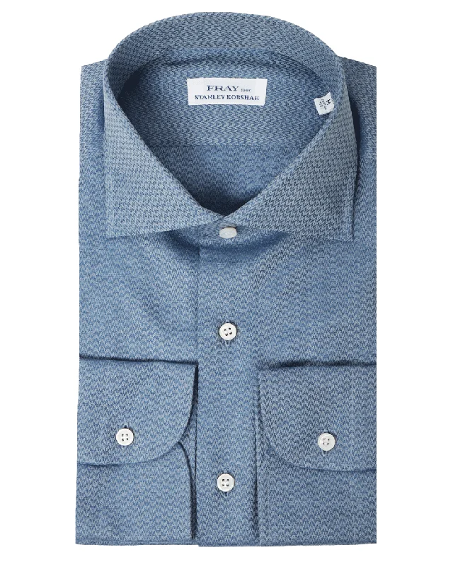 Stylish Blazers Steel Blue Herringbone Jacquard Sportshirt