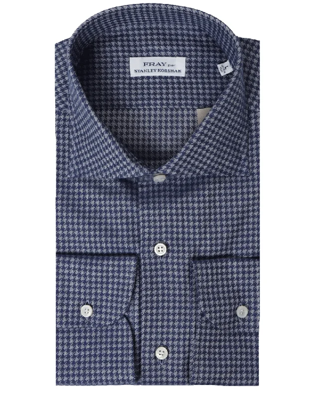 Warm Jackets Navy Houndstooth Sportshirt