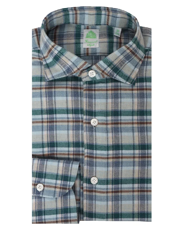 Stylish Polos Plaid Brushed Flannel Sportshirt