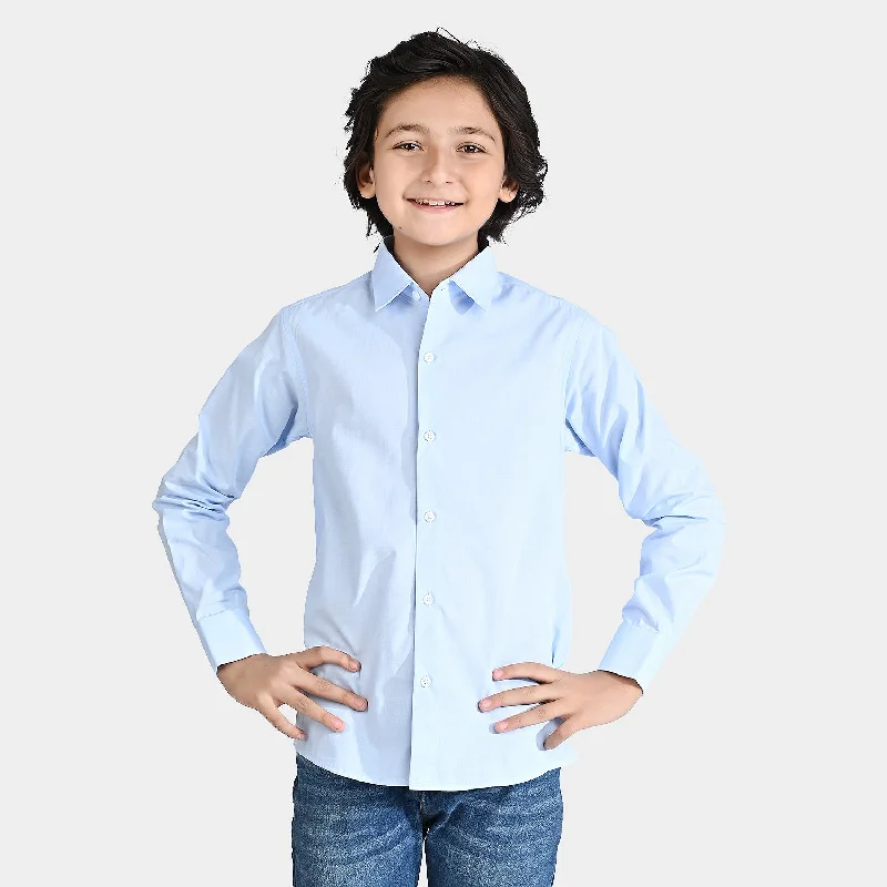 Modern Pants Boys Oxford Formal Shirt-Sky.Blue