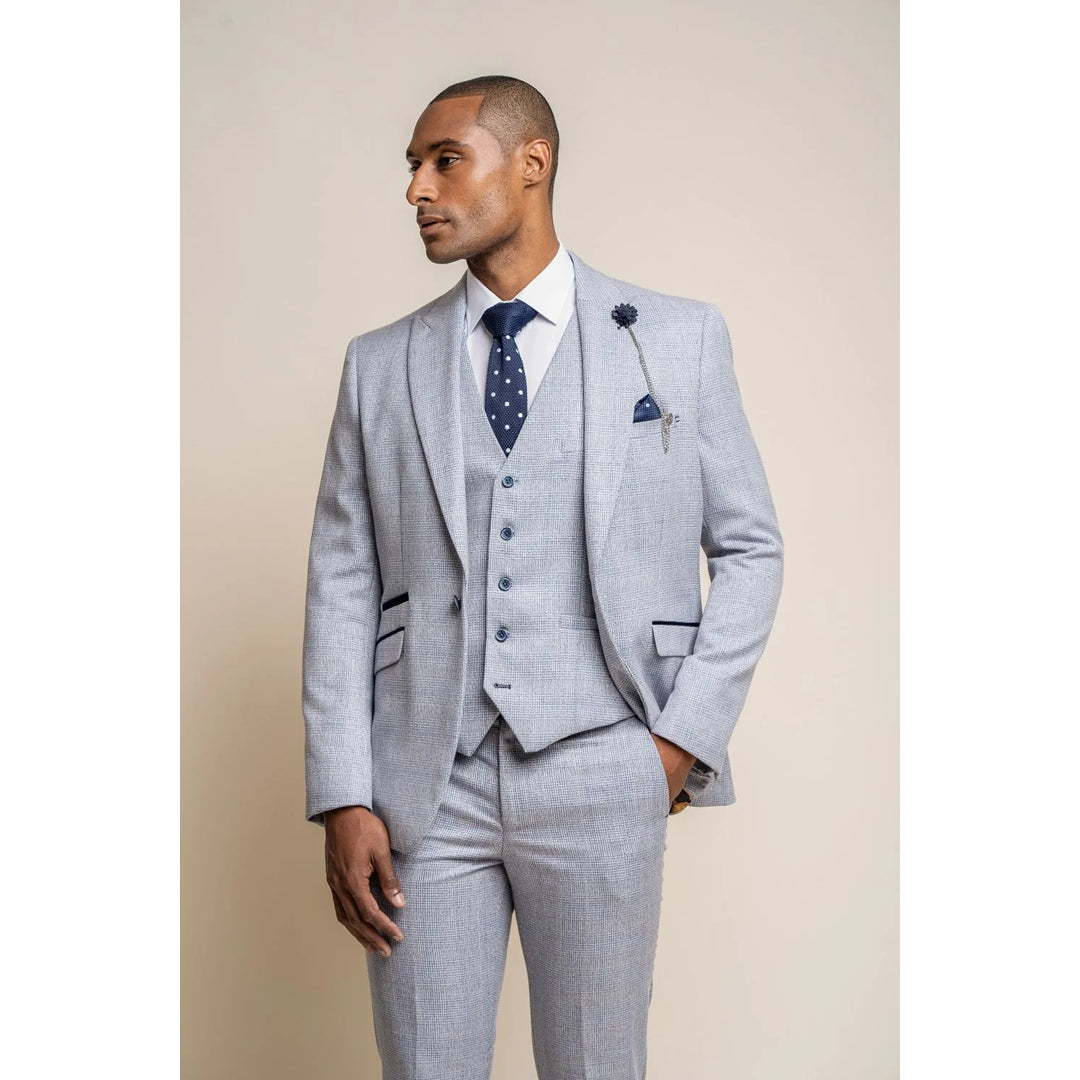 Button-down Shirts Caridi - Men's Light Blue Wedding Blazer