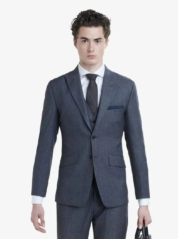 Light Jackets Grey Pinstripe Suit