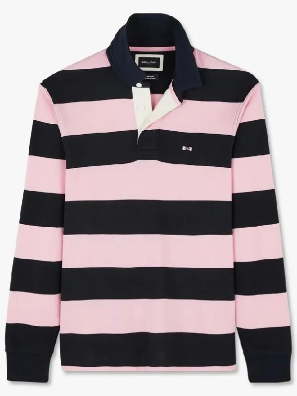 Soft Tees PINK STRIPED RUGBY SHIRT