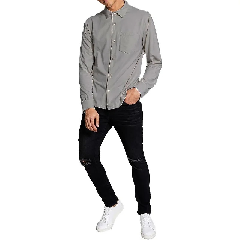 Comfortable Bottoms And Now This Mens Classic Fit Collared Button-Down Shirt