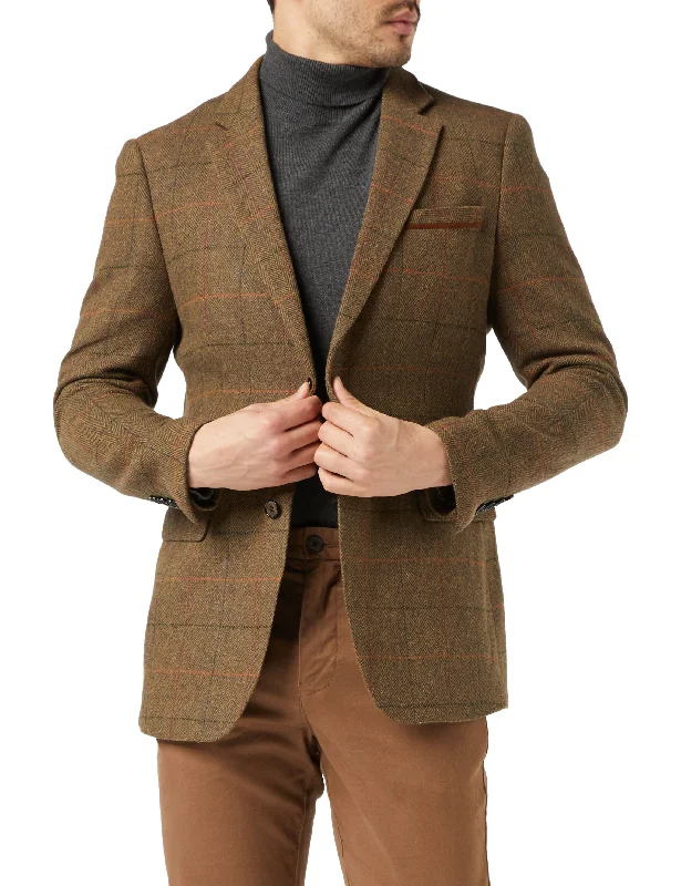 Trendy Hoodies JARVIS - Tweed Check Tan Blazer