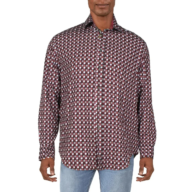 Urban Tops Society of Threads Mens Printed Collared Button-Down Shirt